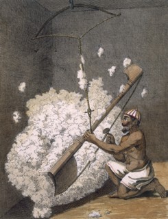 Carding cotton, 1782. Creator: Pierre Sonnerat (1745-1814).