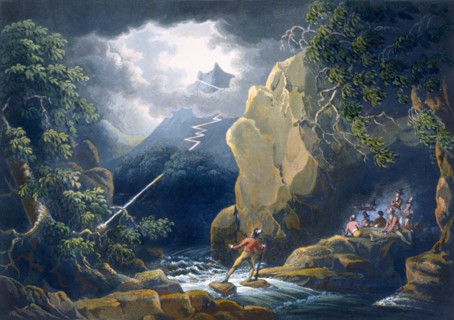 The Flash of Lightening: Caught in a Mountain Storm, pub. 1805. Creator: Philip James (Jacques) de Loutherbourg (1740-1812) after.