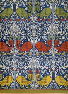 Example of printed Egyptian fabric, pub. 1877. Creator: Emile Prisse d'Avennes (1807-79).