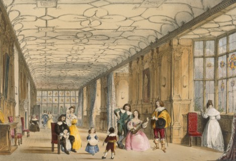 View of Long Hall at Haddon, Derbyshire, c1600. Creator: Joseph Nash (1809-78).