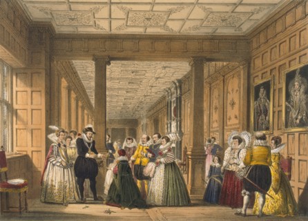 The Gallery at Hatfield House, Hertfordshire, pub. 1838. Creator: Joseph Nash (1809-78).