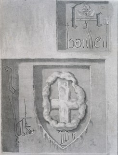 Signature of Anne Boleyn during her imprisonment in the Tower of London and another prisoner's cross Creator: English School (19th Century).