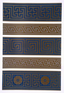 Greek Ornament: Bands or borders in dark on light and light on dark colours, pub. 1892. Creator: George Ashdown Audsley (1838-1925).