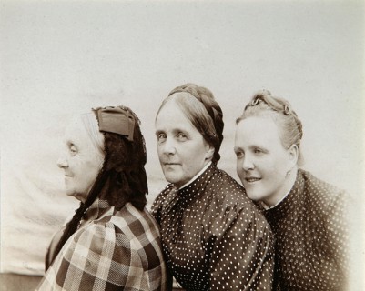 Portrait of three women, Russia, 1890s. Artist: Unknown