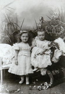 Grand Duchesses Olga Nikolaevna and Tatiana Nikolaievna of Russia, late 19th century. Artist: K von Hahn