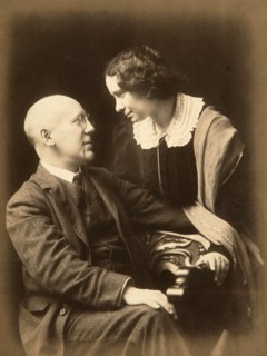 Fyodor Sologub, Russian poet, with his wife Anastasia, early 20th century.  Artist: Mikhail Leshchinsky