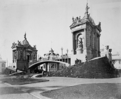 Concrete bridge, the All-Russia Exhibition, Nizhny Novgorod, Russia, 1896.  Artist: Maxim Dmitriev