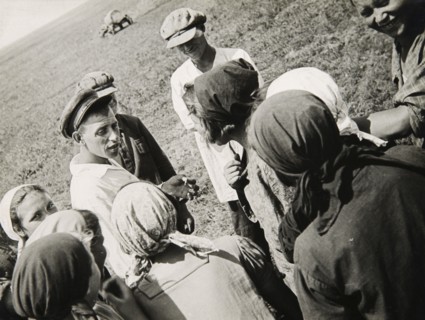A Kolkhoz brigade taking a break, USSR, 1931. Artist: Anon