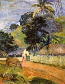 'Horse on Road, Tahitian Landscape', 1899. Artist: Paul Gauguin