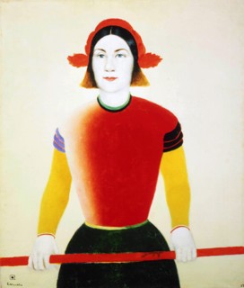'A Girl with a Red Pole', 1932-1933.  Artist: Kazimir Malevich