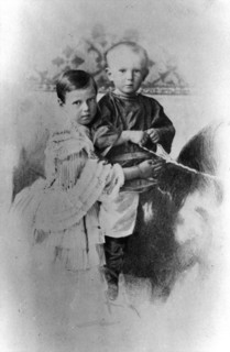 Grand Duchess Maria Alexandrovna and Grand Duke Sergei Alexandrovich of Russia, c1860-c1862. Artist: Unknown