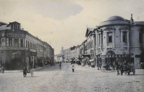 View of Arbat Street in winter, Moscow, Russia, early 20th century. Artist: Unknown
