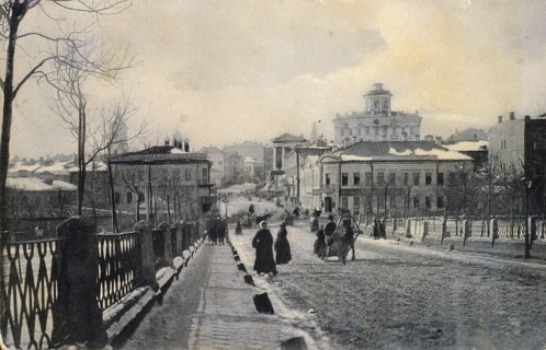 View of Znamenka Street in winter, Moscow, Russia, early 20th century. Artist: Unknown