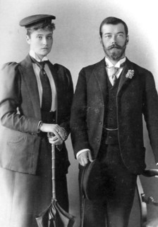 Tsarevich Nicholas Alexandrovich of Russia and Princess Alix of Hesse, London, 1894. Artist: Anon