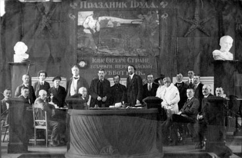 May Day meeting, Russia, 1920. Artist: Anon