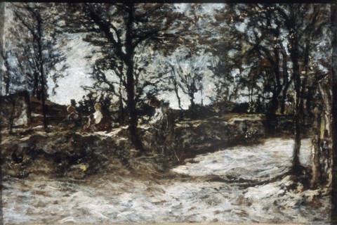'Landscape. Fontainebleau', 19th century.  Artist: Adolphe Monticelli
