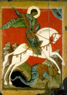 'Saint George and the Dragon', late 14th century. Artist: Unknown