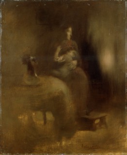 'Woman with a Baby in Her Lap', 1890s.  Artist: Eugene Carriere