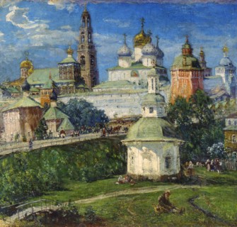 'The Trinity Lavra of St Sergius in Sergiyev Posad', 1910s.  Artist: Michail Boskin
