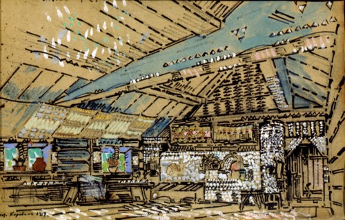 Stage design for the opera 'Sadko', by Nikolai Rimsky-Korsakov, Novgorod, Russia, 1917. Artist: Konstantin Korovin