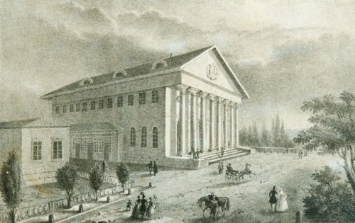 The Summer Theatre in Petrovsky Park, Moscow, Russia, 1840s. Artist: Unknown