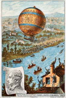 First aerial voyage of Pilâtre de Rozier and d'Arlandes, Paris, France, 1783 (1890s).  Artist: Anon