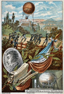 Transport of the balloon 'Entreprenant' from Mauberge to Charleroi, 1794 (1890s).  Artist: Anon