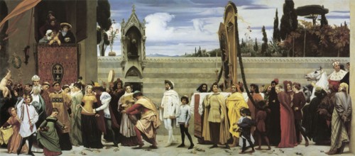 'Cimabue's Celebrated Madonna is carried in Procession through the Streets of Florence', 1853-1855. Artist: Frederic Leighton