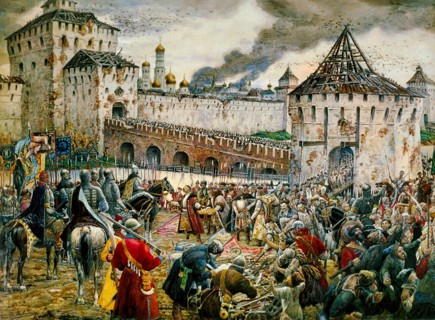 The expulsion of Polish invaders from the Moscow Kremlin, 1612 (late 19th or early 20th century). Artist: Ernest Ernestovich Lissner