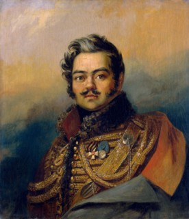 Denis Davydov, Russian soldier and poet, c1828.  Artist: George Dawe