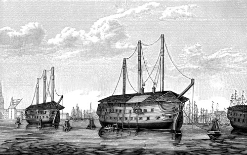 Danish prison-ships 'Dronning Maria' and 'Waldemar', Copenhagen, 1848-1849.  Artist: Anon