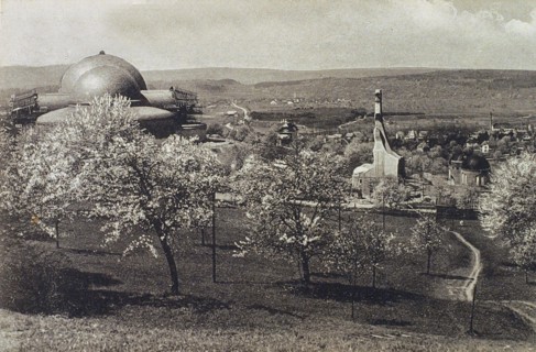 View of the Goetheanum and Heating House, Dornach, Switzerland, 1914-1916. Artist: Unknown