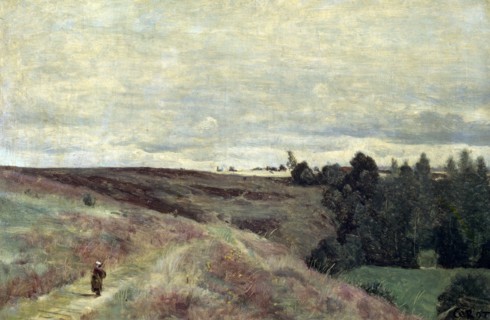 'Heather covered hills near Vimoutier', 1860s.