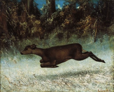'Doe Leaping', 19th century.  Artist: Gustave Courbet