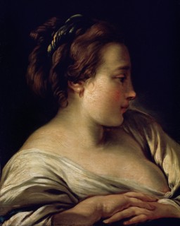 'Head of a Girl', 18th century. Artist: François Boucher
