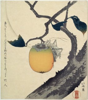 'Moon, Persimmon and Grasshopper', 1807.  Artist: Hokusai