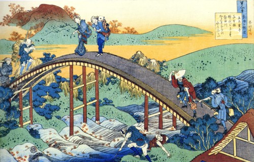 From the series Hundred Poems by One Hundred Poets: Ariwara no Narihira, c1830.  Artist: Hokusai