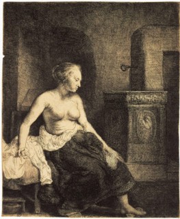 'Half-Naked Woman by a Stove', 1658.  Artist: Rembrandt Harmensz van Rijn