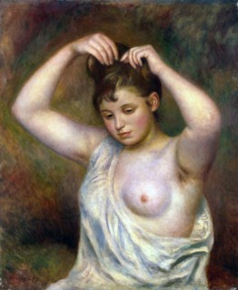 'Woman Arranging her Hair', 1887.  Artist: Pierre-Auguste Renoir