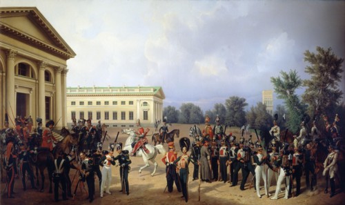 'The Imperial Russian Guard in Tsarskoye Selo in 1832', 1841.  Artist: Franz Kruger