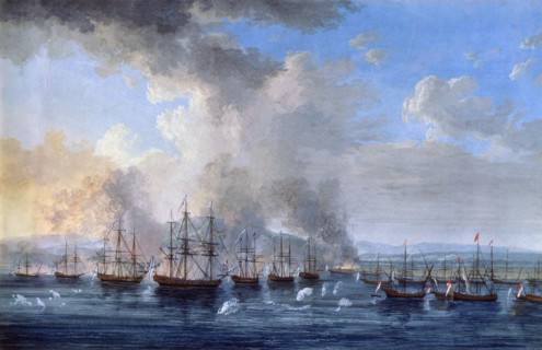 'The Russo-Turkish Battle at the Damietta Castle on 1770', 1770-1772.  Artist: Jacob Philip Hackert