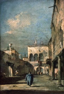'Venetian Courtyard', 1770s.  Artist: Francesco Guardi