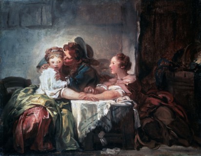 'The Captured Kiss', late 18th century. Artist: Jean-Honore Fragonard