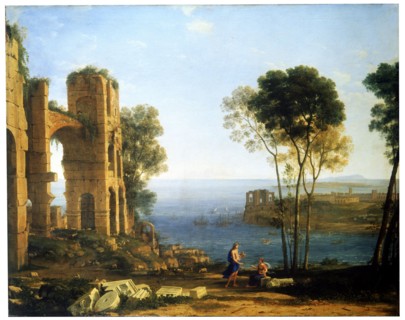 'Coast View with Apollo and the Cumaean Sibyl', between 1645 and 1649.  Artist: Claude Lorrain
