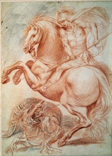 'Saint George and the Dragon', 17th century. Artist: Giuseppe Cesari