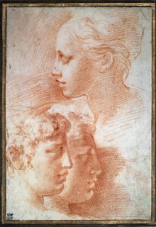 'Study of the heads', c1527. Artist: Parmigianino