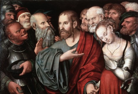 'Christ and the Woman Taken in Adultery', after 1532.  Artist: Cranach the Younger, Lucas