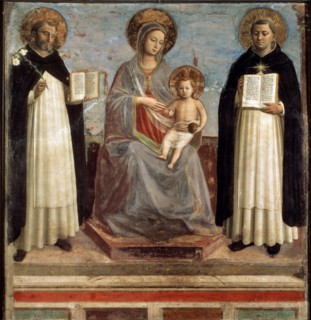 'Virgin and Child with Saints Dominicus and Thomas Aquinas', 1424-1430. Artist: Fra Angelico