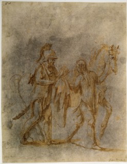 'Saint Martin and a Beggar', early 16th century. Artist: Giulio Romano