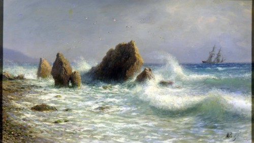 'At the Livadia shore', 1895.  Artist: Lev Felixovich Lagorio